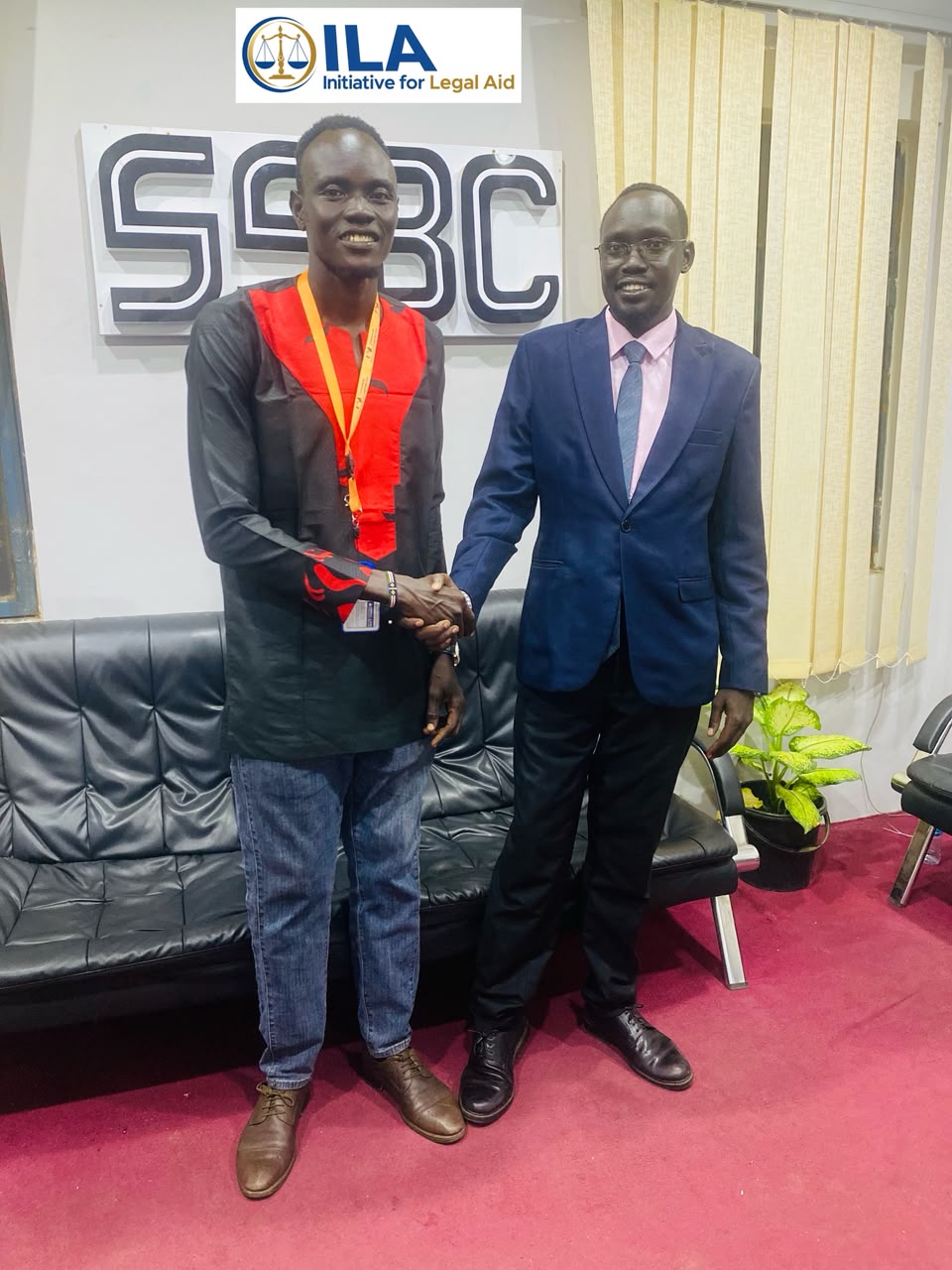 An ILA representative with a guest at the SSBC premises.