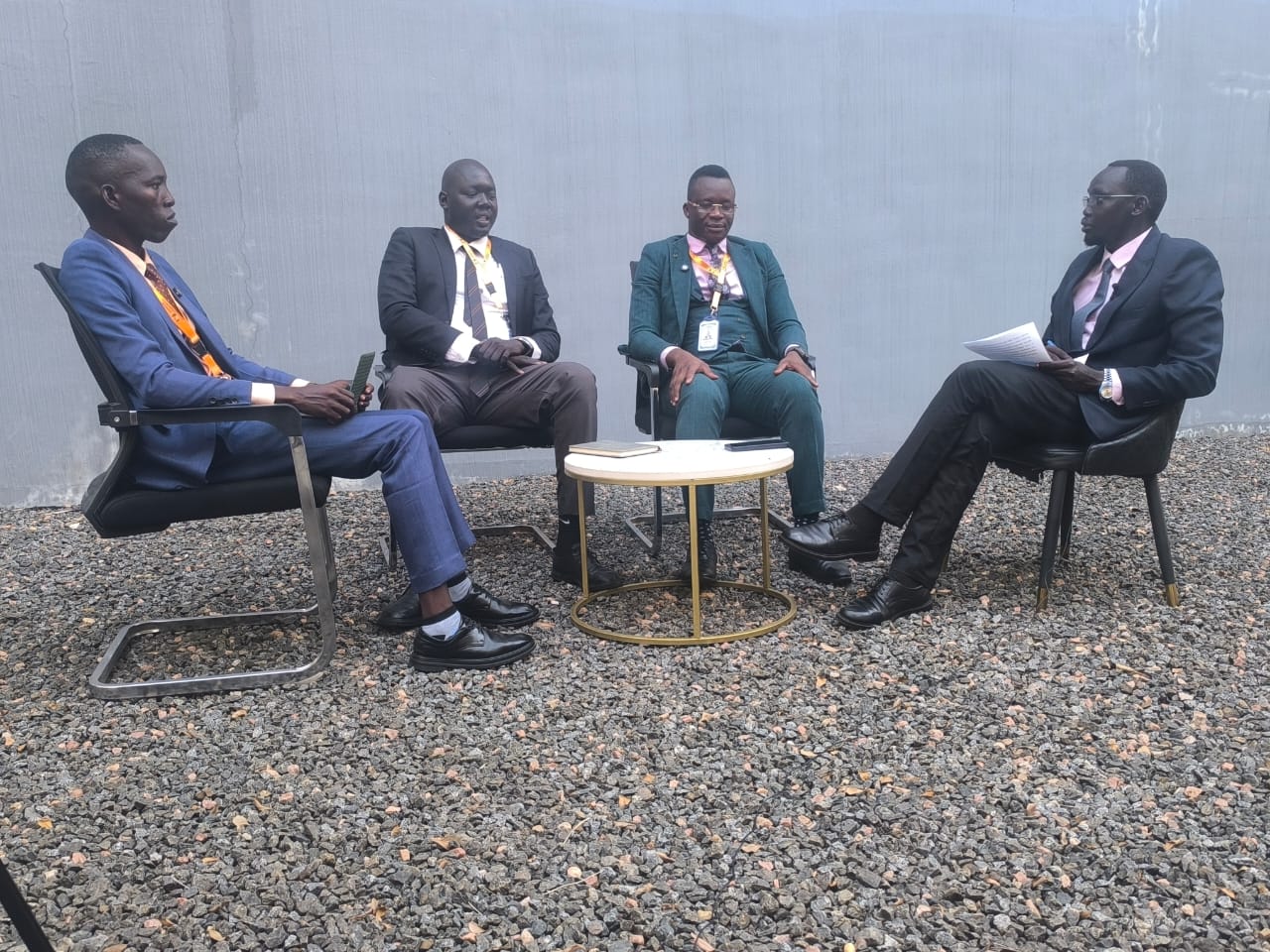 Advocate Emmanuel Sumagule Benaih Swaka, ILA Executive Director, and other participants during the recorded Peace Forum discussion.