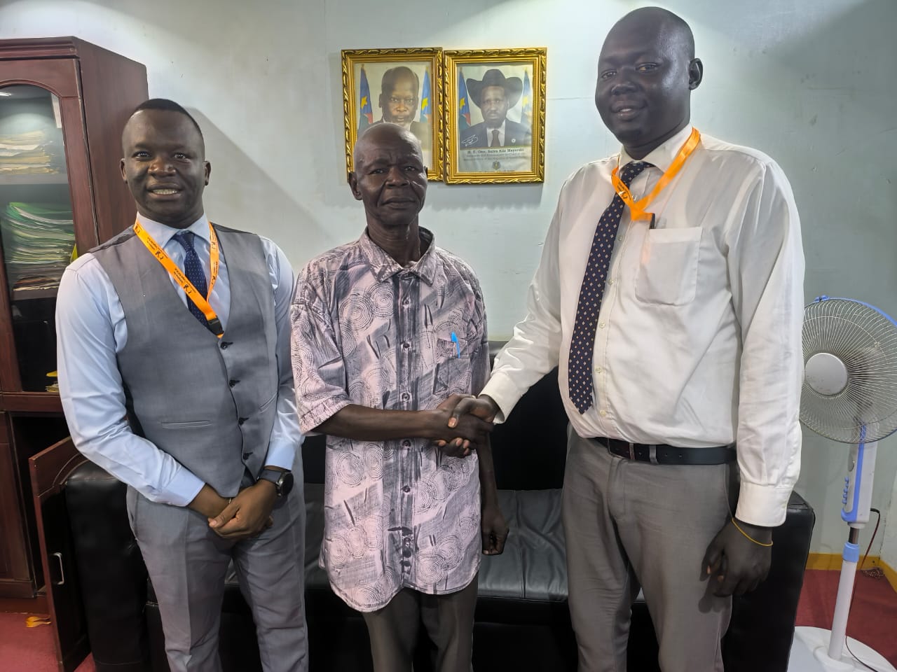 An ILA representative meeting a client during legal aid and access to justice work in Juba.